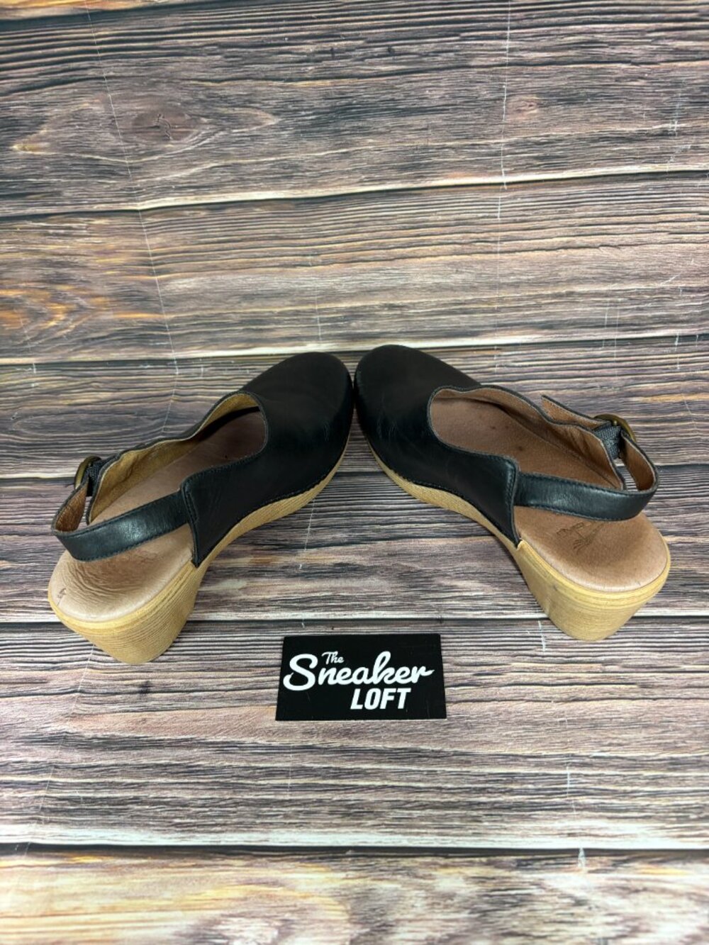 Dansko Madison Women's Leather Clogs Slingback Black Block Heel Shoes 39 US 9 - Picture 5 of 9
